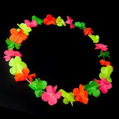 Collar hawaiano Rojo Neón que brilla con luz UV 0,40€