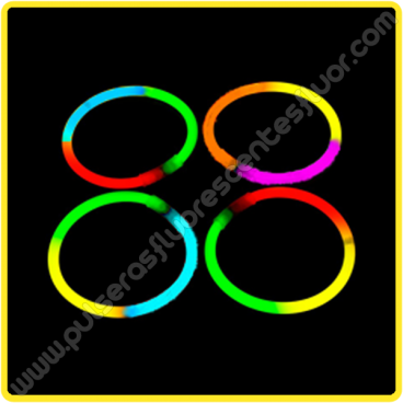 Pulseras Fluorescentes Tricolor (100 uds)