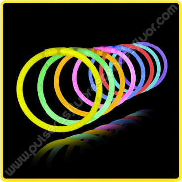 Pulseras Fluorescentes con Conector Triple