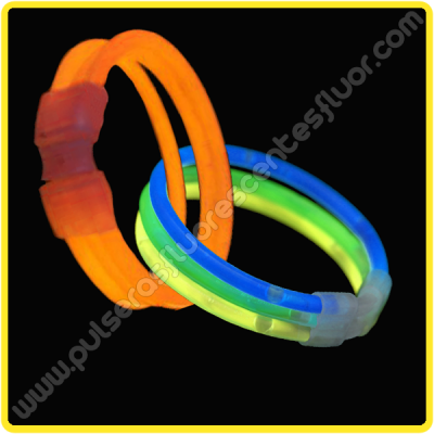 Pulseras Fluorescentes con Conector Triple