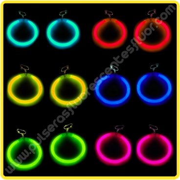Pendientes Fluorescentes de Aro (2 uds)